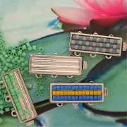 Fermoir à décorer avec des Delica 11/0 3 rangs 9.5x22 mm - Plaqué Rhodium x1