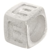 Perle lettre alphabet cube 5x4 mm avec gros trou - E - Argent 925 x1|raw }}