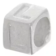 Perle lettre alphabet cube 5x4 mm avec gros trou - L - Argent 925 x1