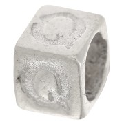 Perle lettre alphabet cube 5x4 mm avec gros trou - Q - Argent 925 x1|raw }}