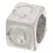 Perle lettre alphabet cube 5x4 mm avec gros trou - Q - Argent 925 x1