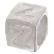 Perle lettre alphabet cube 5x4 mm avec gros trou - Z - Argent 925 x1