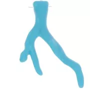 Pendentif corail en résine opaque 47x32 mm - Turquoise x1