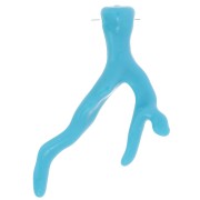 Pendentif corail en résine opaque 47x32 mm - Turquoise x1
