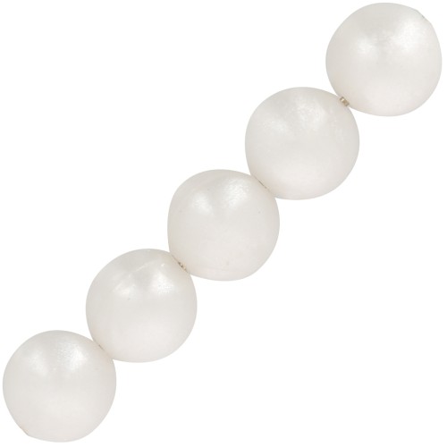 Perles rondes en résine opaque 4 mm - Blanc nacré x20