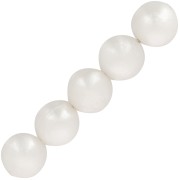 Perles rondes en résine opaque 6 mm - Blanc nacré x20|raw }}