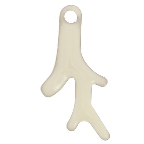 Breloques corail 16x8 mm Resine époxy - Crème x6