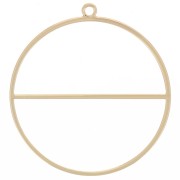 Pendentif cercle avec barre horizontale - anneau de tissage - 38 mm - Doré x1|raw }}