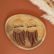 Pendentif cercle avec deux barres horizontales - 43 mm - Doré x1