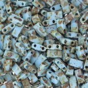 Miyuki Half Tila Beads 5x2.3x1.9mm HTL-4514 - Turquoise Blue Picasso paquet 100g