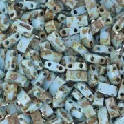 Miyuki Half Tila Beads 5x2.3x1.9mm HTL-4514 - Turquoise Blue Picasso paquet 100g