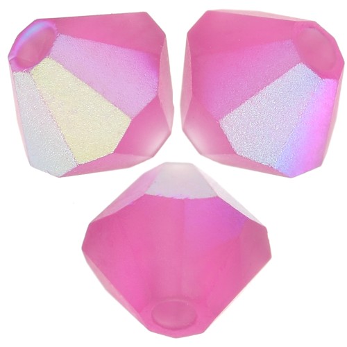 Perles toupies Preciosa - Rondelle Bead 6 mm - Fuchsia AB matt x12