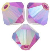 Perles toupies Preciosa - Rondelle Bead 5 mm - Fuchsia AB 2X x12