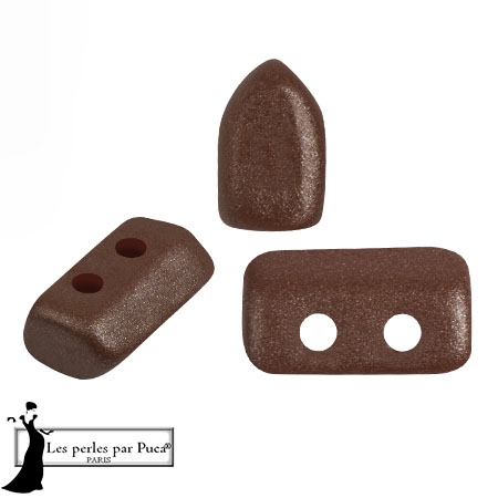 Perles en verre Piros® par Puca® 2x5 mm - Chocolate x10g