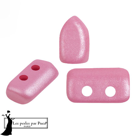 Perles en verre Piros® par Puca® 2x5 mm - Milky Pink x10g