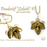 Athos 3D 3 trous® par Puca® 20x10 mm - Apricot Metallic Mat x1