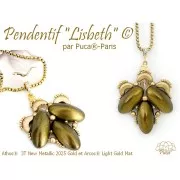 Athos 3D 3 trous® par Puca® 20x10 mm - Green Forest Metallic Mat x1