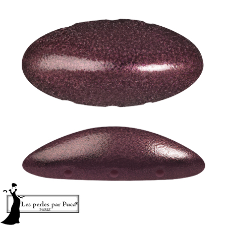 Athos 3D 3 trous® par Puca® 20x10 mm - Old Red Metallic Mat x1