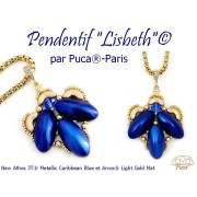 Athos 3D 3 trous® par Puca® 20x10 mm - Royal Blue Metallic Mat x1