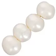 Perles d'eau douce rondes 10 mm - gros trou 3 mm - Grade A+ - Blanc nacré x4