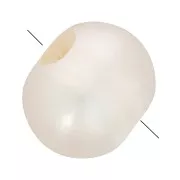 Perles d'eau douce rondes 10 mm - gros trou 3 mm - Grade A+ - Blanc nacré x4