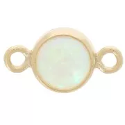 Intercalaire rond 4.6 mm imitation Mint Opal - Gold filled (or laminé) x1