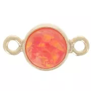 Intercalaire rond 4.6 mm Imitation Rouge Opal - Gold filled (or laminé) x1