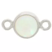 Intercalaire rond 4.6 mm avec cabochon imitation Mint Opal - Argent 925 x1