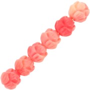 Perles fleur 6 mm - synthétique - Light corail x10
