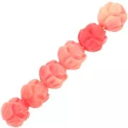 Perles fleur 6 mm - synthétique - Light corail x10