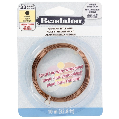 Fil de cuivre rond 0.64 mm - German Style Wire - Laiton antique x10m