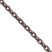 Chaîne maille forçat limée ovale 2,5 mm cuivré vieilli x1m