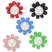 Cadeau - Fleurs perles de rocailles - marguerite - 10 mm - Couleurs aléatoire x2