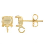 Clous d'oreilles porte-cabochon 1028/1088 6 mm - Doré à l'or fin x2|raw }}