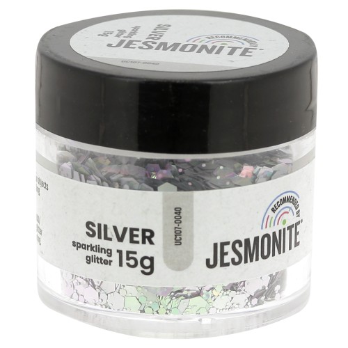 Paillettes en flacon - Jesmonite - Silver x15g