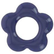 Pendentifs fleur 18 mm en métal et résine époxy - Bleu nuit x4