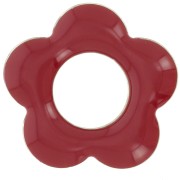 Pendentifs fleur 18 mm en métal et résine époxy - Rouge foncé x4|raw }}
