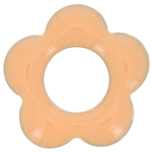 Pendentifs fleur 18 mm en métal et résine époxy - Light Rose x4