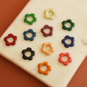 Pendentifs fleur 18 mm en métal et résine époxy - Light Rose x4