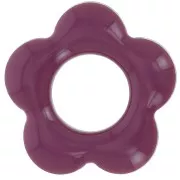 Pendentifs fleur 18 mm en métal et résine époxy - Lilas x4