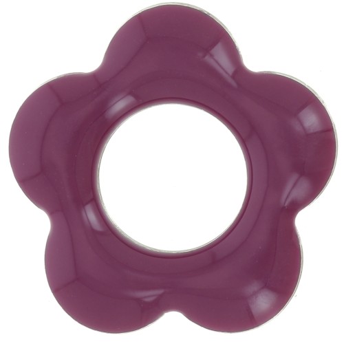 Pendentifs fleur 18 mm en métal et résine époxy - Lilas x4