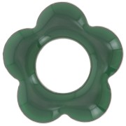 Pendentifs fleur 18 mm en métal et résine époxy - Vert sapin x4