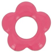 Pendentifs fleur 18 mm en métal et résine époxy - Rose fluo x4