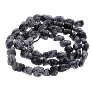 Perles nuggets irréguliers 6 - 7 mm pierre gemme - Obsidienne Mouchetée x40cm|raw }}