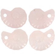 Pendentif coquillage spirale 20x16 mm en pierre gemme - Quartz Rose x1