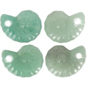 Pendentif coquillage spirale 20x16 mm en pierre gemme - Aventurine x1