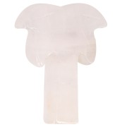 Pendentif palmier 28x22 mm en pierre gemme - Quartz rose x1|raw }}