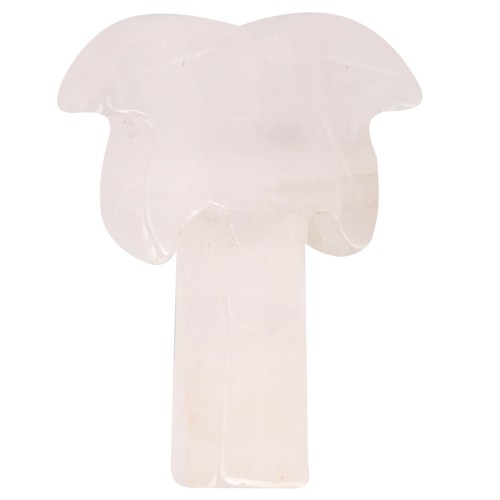 Pendentif palmier 28x22 mm en pierre gemme - Quartz rose x1