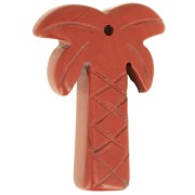 Pendentif palmier 28x22 mm en pierre gemme - Jaspe rouge x1|raw }}