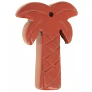 Jaspe - Pendentif palmier 28x22 mm en pierre gemme - Jaspe rouge x1 Pendentif palmier 28x22 mm en pierre gemme - Jaspe rouge x1